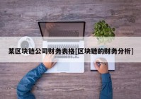 某区块链公司财务表格[区块链的财务分析]