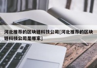 河北推荐的区块链科技公司[河北推荐的区块链科技公司是哪家]