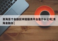 青海首个金融区块链服务平台是什么公司[青海金融办]